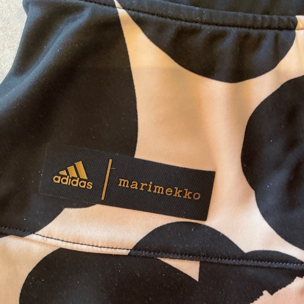 adidas Marimekko Black Floral Tennis Skort with Cream and Orange Accents - Picture 3 of 4